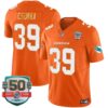Dolphins Gold Trim Vapor Limited Jersey – All Stitched – Orange – Larry Csonka Jersey