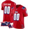 Patriots 1996 Throwback State Patch Vapor Custom Jersey – All Stitched – Red Jersey