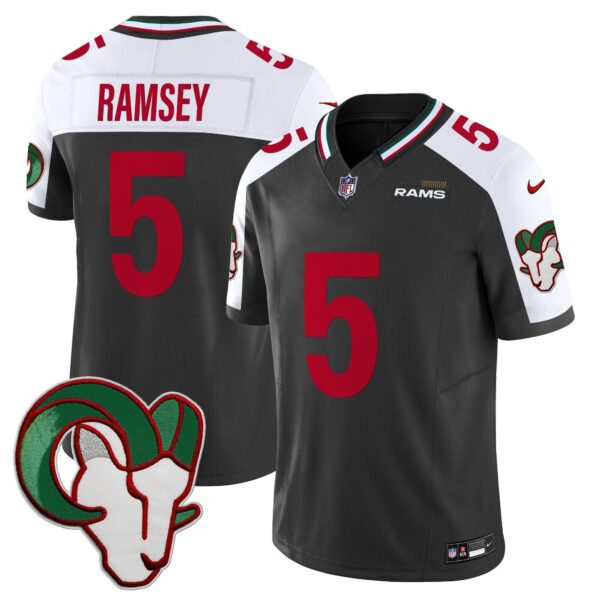 Rams Mexico Vapor Limited Jersey – All Stitched – Black Alternate – Jalen Ramsey Jersey