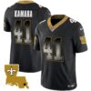 Saints 1987 Legacy Arch Smoke Jersey – All Stitched – Black – Alvin Kamara Jersey