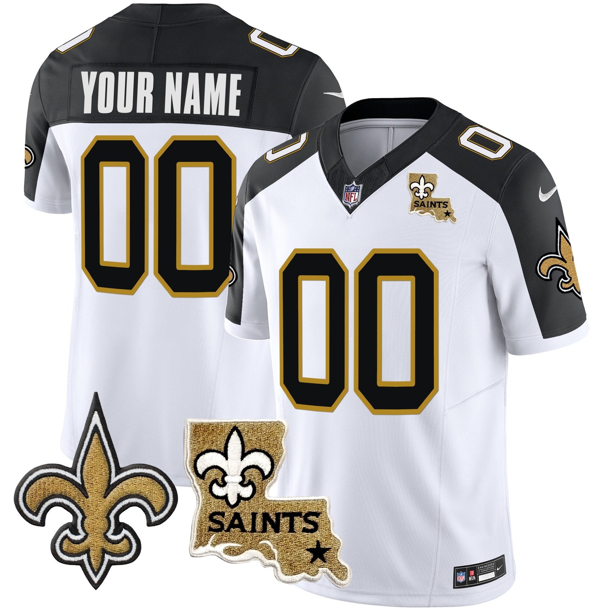 Saints 1987 Legacy Vapor Custom Jersey V2 – All Stitched – Inverted Jersey
