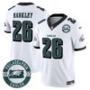Eagles 2024 Vapor Limited Jersey – Est. 1933 Patch – All Stitched – White – Saquon Barkley Jersey