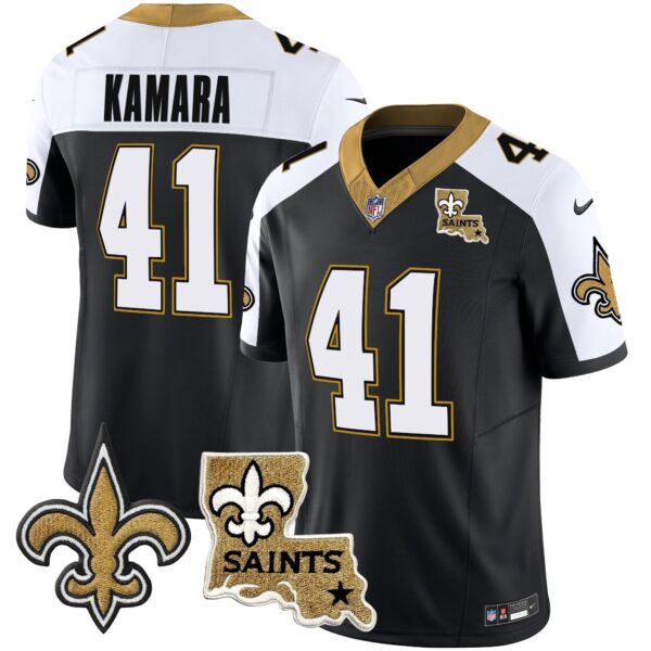 Saints Vapor Limited Jersey – New Orleans Patch – All Stitched – Alternate – Alvin Kamara Jersey