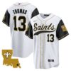 Saints 1987 Legacy Cool Base Jersey – All Stitched – Black Sleeves – Michael Thomas Jersey