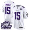 Minnesota Vikings King Of The North Patch Throwback Game Jersey – All Stitched – Winter Warrior – Dallas Turner Jersey