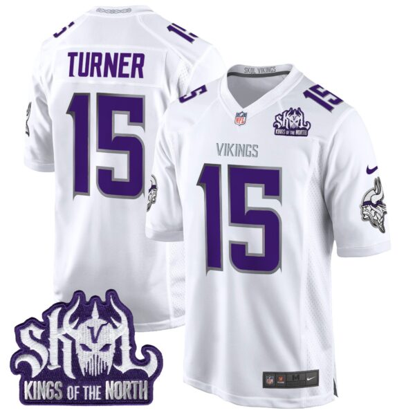 Minnesota Vikings King Of The North Patch Throwback Game Jersey – All Stitched – Winter Warrior – Dallas Turner Jersey
