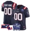 Patriots Bill Belichick 6x Champions Patch Vapor Custom Jersey – All Stitched – Navy Jersey