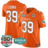 Dolphins Shula 347 Patch Vapor Limited Jersey V2 – All Stitched – Orange – Larry Csonka Jersey