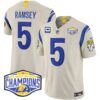 Los Angeles Rams 2024 NFC West Division Champions Vapor Limited Jersey – All Stitched – Bone – Jalen Ramsey Jersey