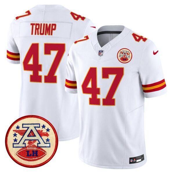 Chiefs 2024 Lamar Hunt Patch Vapor Limited Jersey – All Stitched – White – Donald Trump Jersey