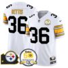 Steelers 50th Anniversary Of Super Bowl IX & Map Patch Vapor Limited Jersey – All Stitched – 1975 White – Jerome Bettis Jersey