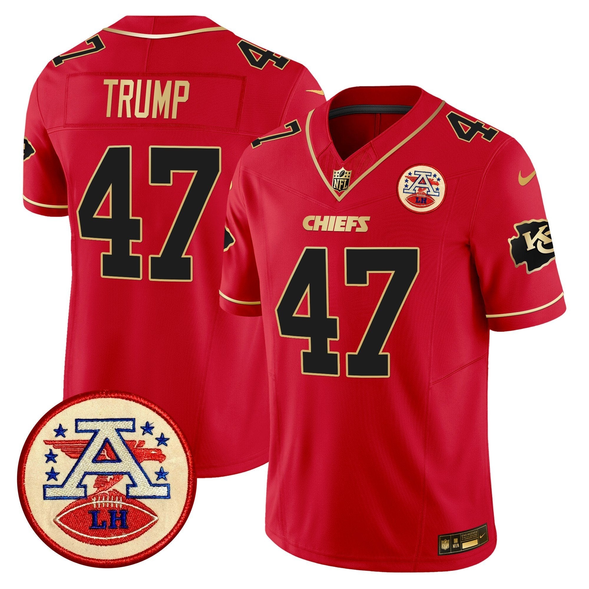 Chiefs 2024 Lamar Hunt Patch Vapor Limited Jersey – All Stitched – Red Special – Donald Trump Jersey