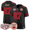 Chiefs 2024 AFC West Division Champions Patch Vapor Limited Jersey – All Stitched – Gold Trim – Travis Kelce Jersey