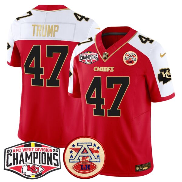 Chiefs 2024 AFC West Division Champions Patch Vapor Limited Jersey – All Stitched – Red Alternate – Donald Trump Jersey