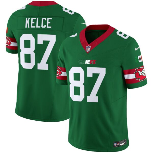 Chiefs Mexico Vapor Limited Jersey – All Stitched – Green – Travis Kelce Jersey