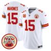 Chiefs 2024 Lamar Hunt Patch Vapor Limited Jersey – All Stitched – White – Patrick Mahomes Jersey