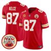 Chiefs 2024 Lamar Hunt Patch Vapor Limited Jersey – All Stitched – Red – Travis Kelce Jersey