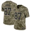 Kansas City Chiefs 2024 Salute to Service Vapor Limited Jersey – All stitched – Olive Camo – Travis Kelce Jersey