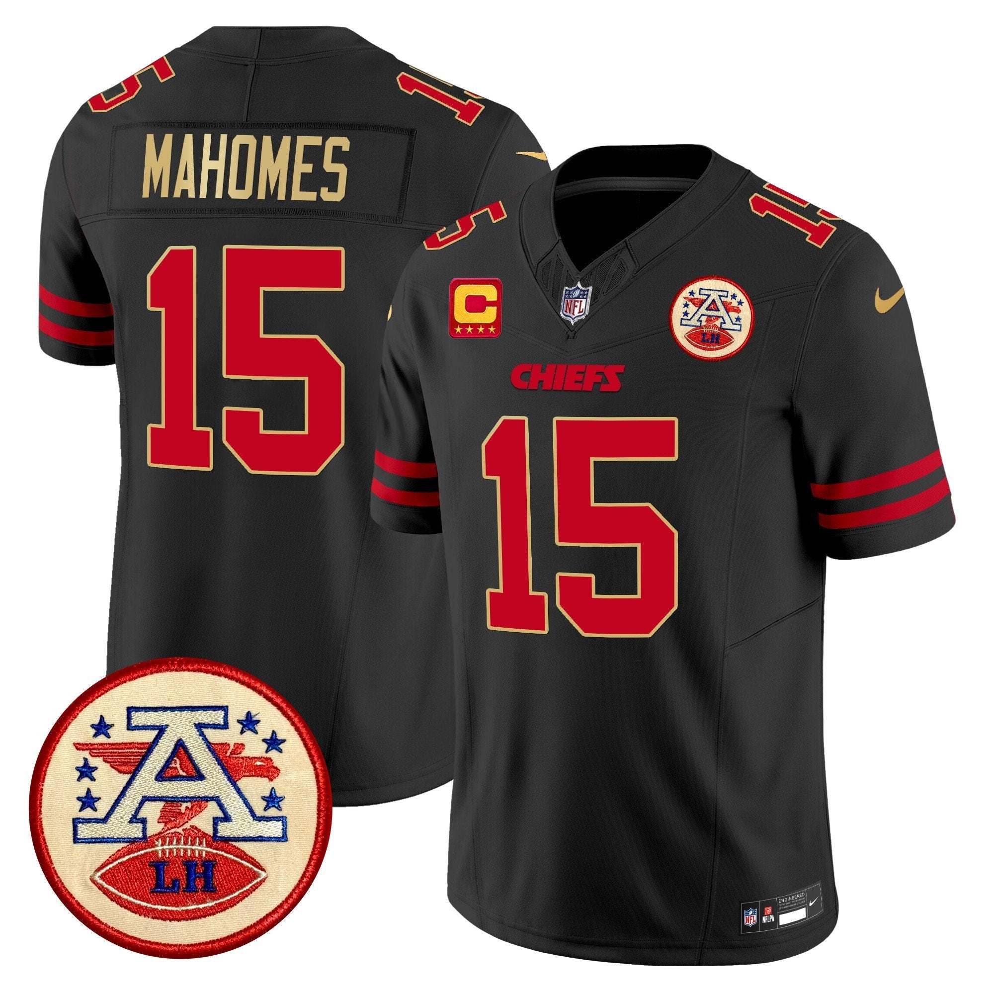 Chiefs 2024 Lamar Hunt Patch Vapor Limited Jersey – All Stitched – Gold Trim – Patrick Mahomes Jersey