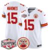 Chiefs 2024 AFC West Division Champions Patch Vapor Limited Jersey – All Stitched – White – Patrick Mahomes Jersey
