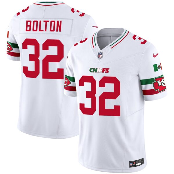 Chiefs Mexico Vapor Limited Jersey – All Stitched – White – Nick Bolton Jersey
