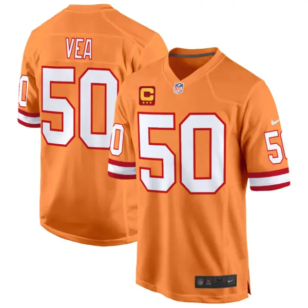 Mens Tampa Bay Tampa Bay Buccaneers Throwback Game Jersey Vita Vea Jersey Creamsicle
