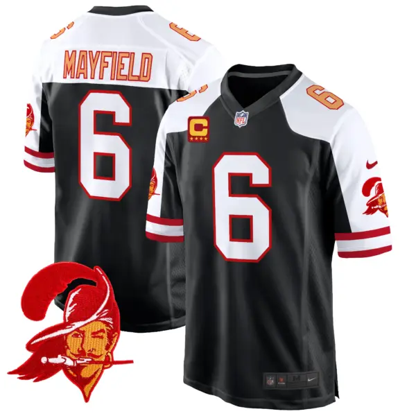 Mens Tampa Bay Tampa Bay Buccaneers Throwback Game Jersey Baker Mayfiled Jersey Black Alternate