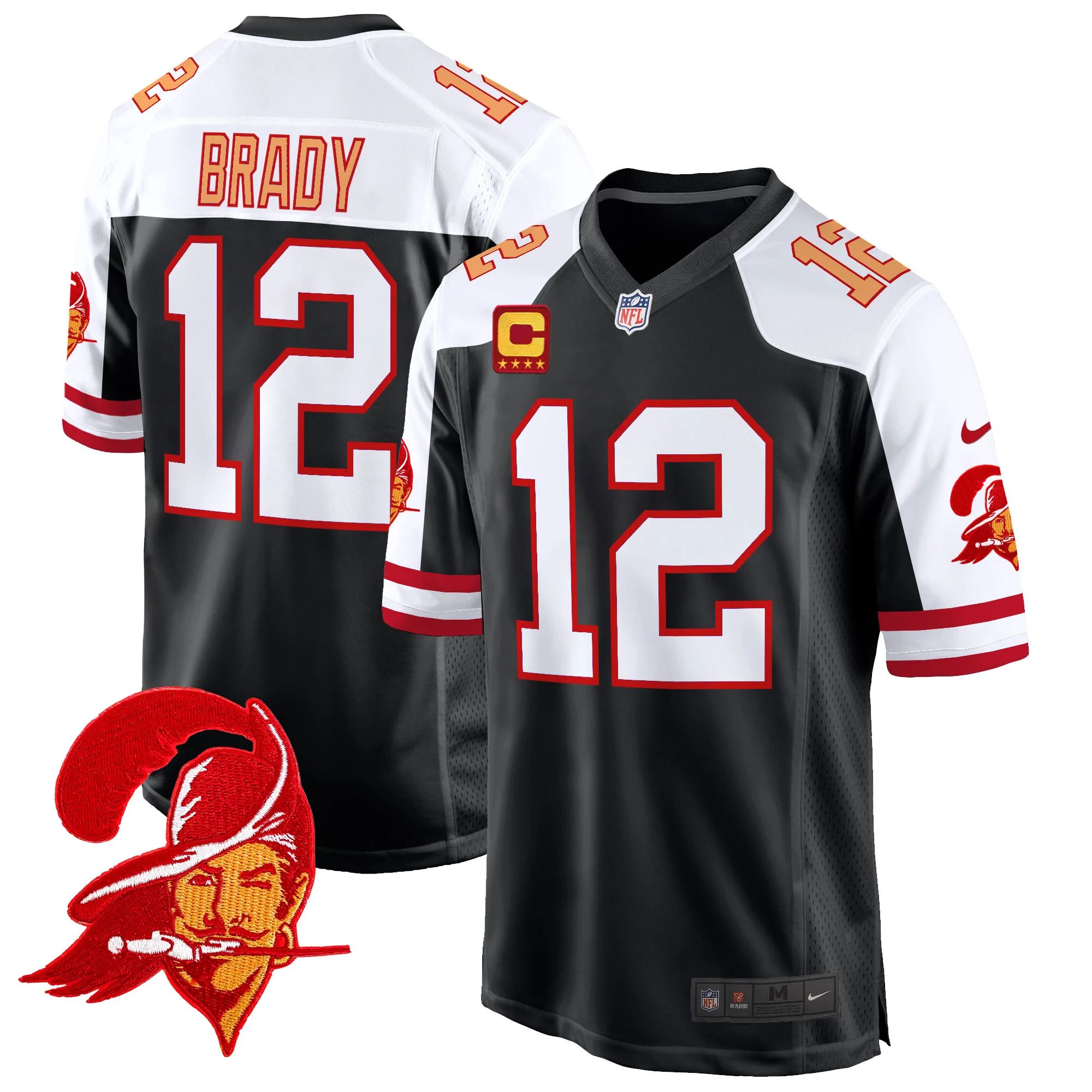 Mens Tampa Bay Tampa Bay Buccaneers Throwback Game Jersey Tom Brady Jersey Black Alternate