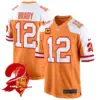 Mens Tampa Bay Tampa Bay Buccaneers Throwback Game Jersey Tom Brady Jersey Creamsicle Alternate