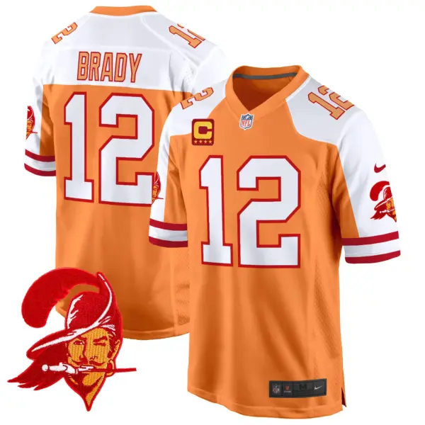 Mens Tampa Bay Tampa Bay Buccaneers Throwback Game Jersey Tom Brady Jersey Creamsicle Alternate