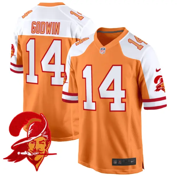Mens Tampa Bay Tampa Bay Buccaneers Throwback Game Jersey Chris Godwin Jersey Creamsicle Alternate