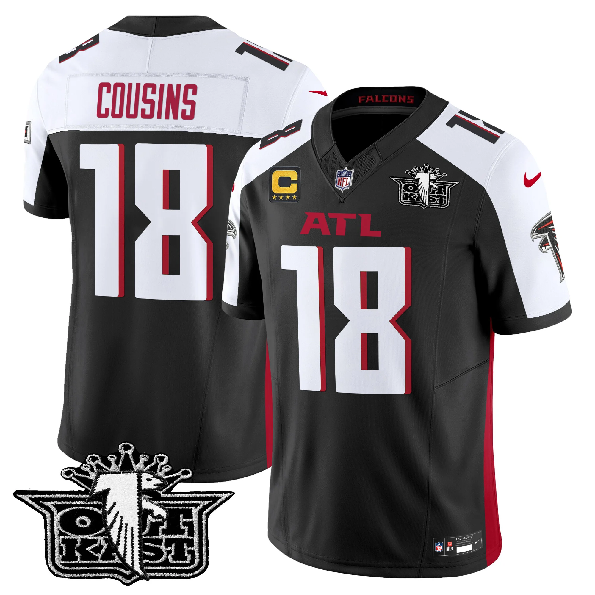 Mens Outkast X Atlanta Falcons 2024 Vapor Limited Jersey V2 Kirk Cousins Jersey Black Alternate
