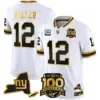 Mens New York Giants 100Th Season State Patch Gold Vapor Limited Jersey Darren Waller Jersey White Gold