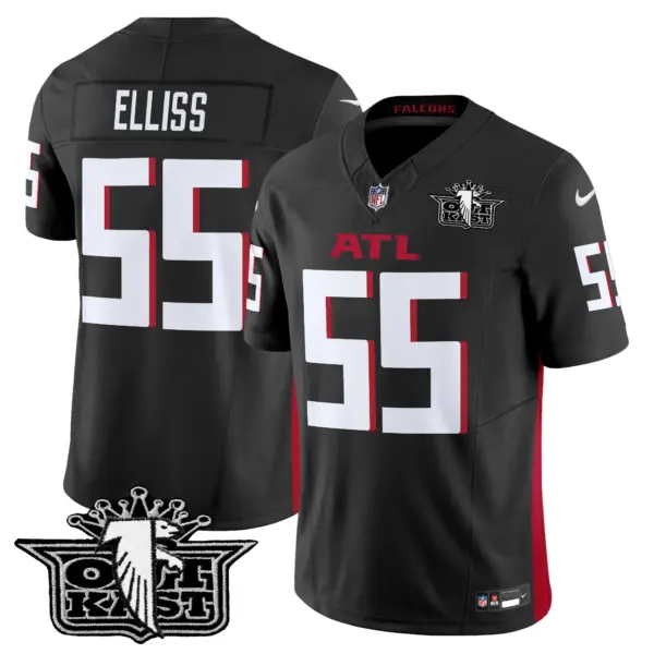 Mens Outkast X Atlanta Falcons 2024 Vapor Limited Jersey V2 Kaden Elliss Jersey Black