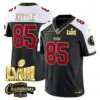 Mens San Francisco 49Ers NFC West Champions Super Bowl LVIII Gold Patch Vapor Jersey V2 George Kittle Jersey Black Alternate