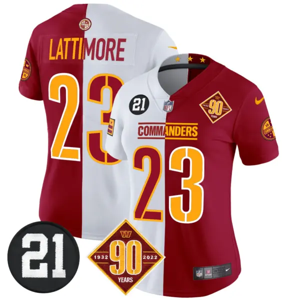 Womens Washington Commanders 90Th Sean Taylor Patch Vapor Limited Jersey Marshon Lattimore Jersey Half