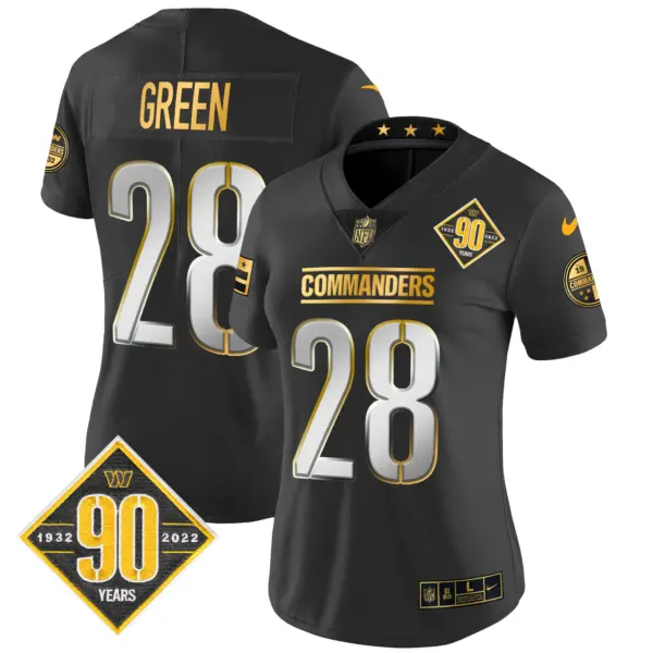 Womens Washington Commanders 90Th Anniversary Patch Gold Vapor Limited Jersey Darrell Green Jersey Black Limited