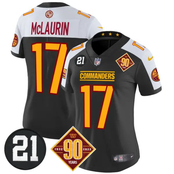 Womens Washington Commanders 90Th Sean Taylor Patch Vapor Limited Jersey Terry Mclaurin Jersey Black Alternate