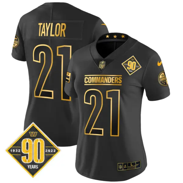 Womens Washington Commanders 90Th Anniversary Patch Gold Vapor Limited Jersey Sean Taylor Jersey Black Gold
