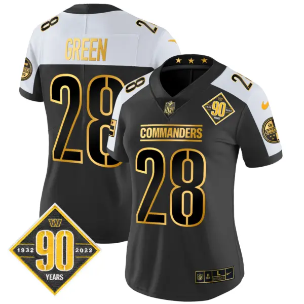 Womens Washington Commanders 90Th Anniversary Patch Gold Vapor Limited Jersey Darrell Green Jersey Alternate