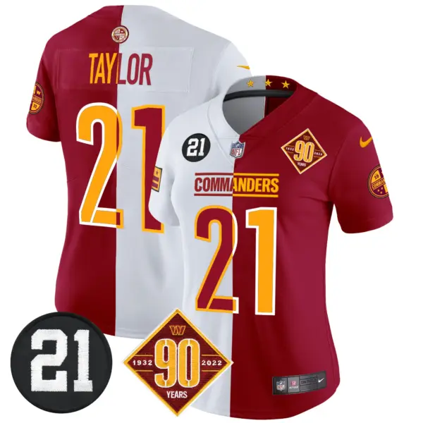 Womens Washington Commanders 90Th Sean Taylor Patch Vapor Limited Jersey Sean Taylor Jersey Half