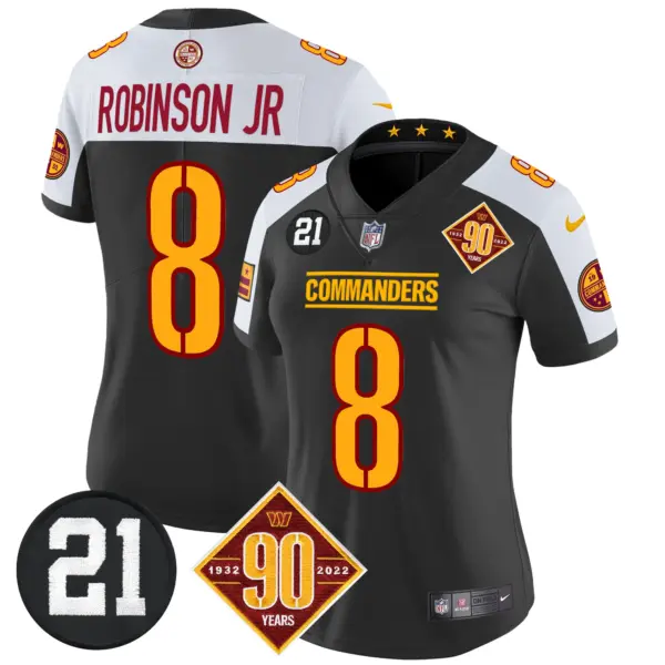 Womens Washington Commanders 90Th Sean Taylor Patch Vapor Limited Jersey Robinson Jr Jersey Black Alternate