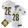 Womens Washington Commanders 90Th Anniversary Patch Gold Vapor Limited Jersey Darrell Green Jersey White Gold