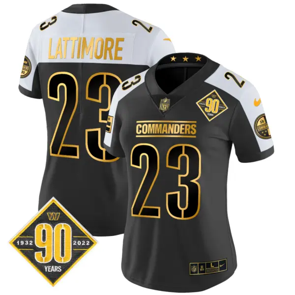 Womens Washington Commanders 90Th Anniversary Patch Gold Vapor Limited Jersey Marshon Lattimore Jersey Alternate
