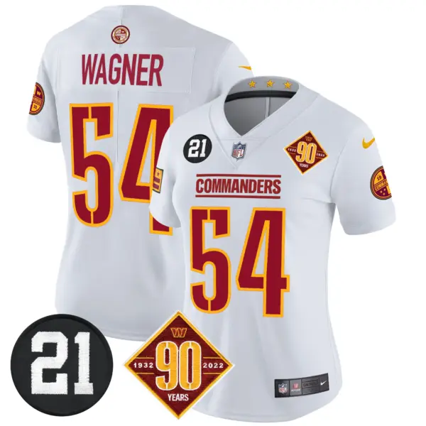 Womens Washington Commanders 90Th Sean Taylor Patch Vapor Limited Jersey Bobby Wagner Jersey White