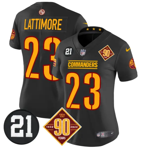 Womens Washington Commanders 90Th Sean Taylor Patch Vapor Limited Jersey Marshon Lattimore Jersey Black