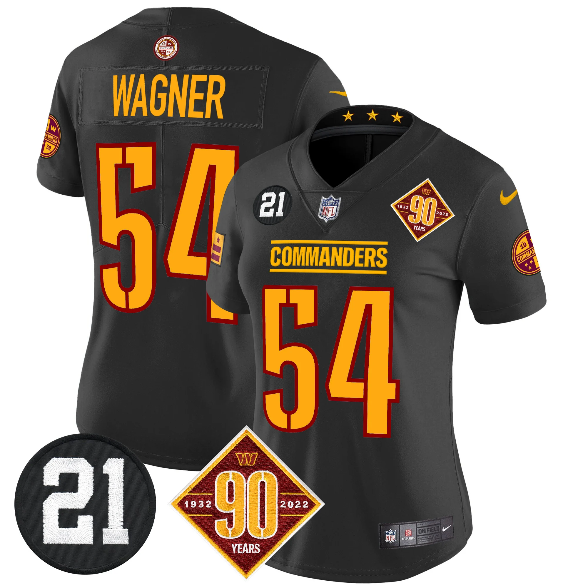 Womens Washington Commanders 90Th Sean Taylor Patch Vapor Limited Jersey Bobby Wagner Jersey Black