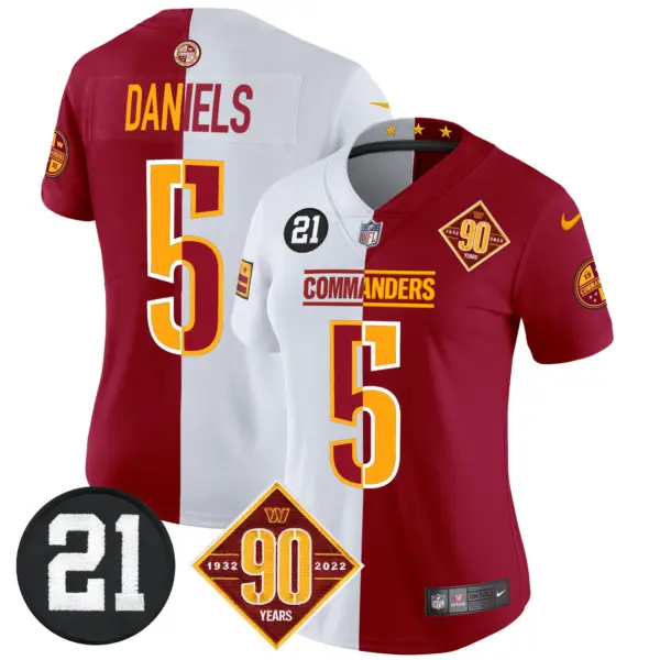 Womens Washington Commanders 90Th Sean Taylor Patch Vapor Limited Jersey Jayden Daniels Jersey Half
