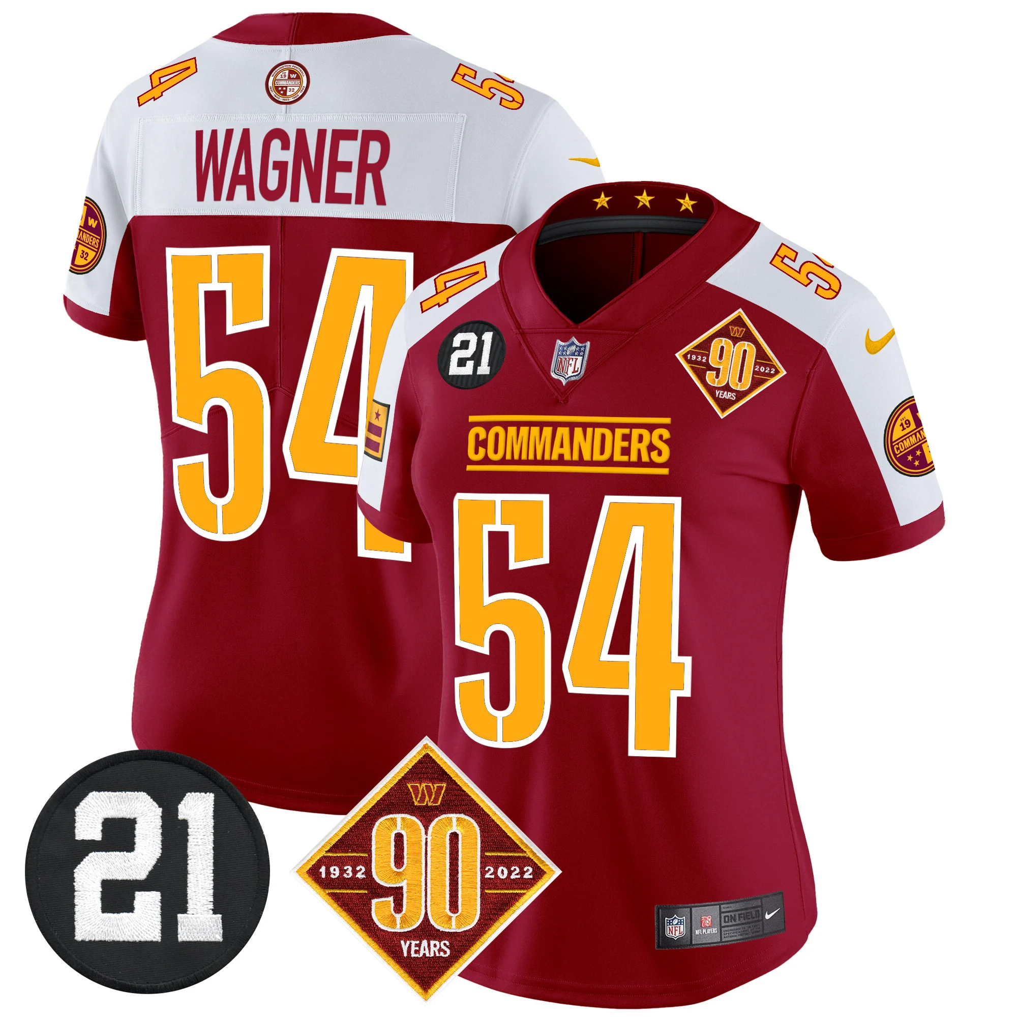 Womens Washington Commanders 90Th Sean Taylor Patch Vapor Limited Jersey Bobby Wagner Jersey Burgundy Alternate