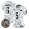Womens Washington Commanders 2024 Salute To Service Establishment Year Patch Vapor Limited Jersey Jayden Daniels Jersey Army